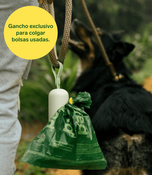 Dispensador de bolsas para excrementos con 15 bolsas earth rated