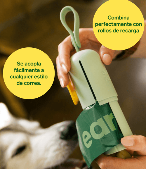 Dispensador de bolsas para excrementos con 15 bolsas earth rated