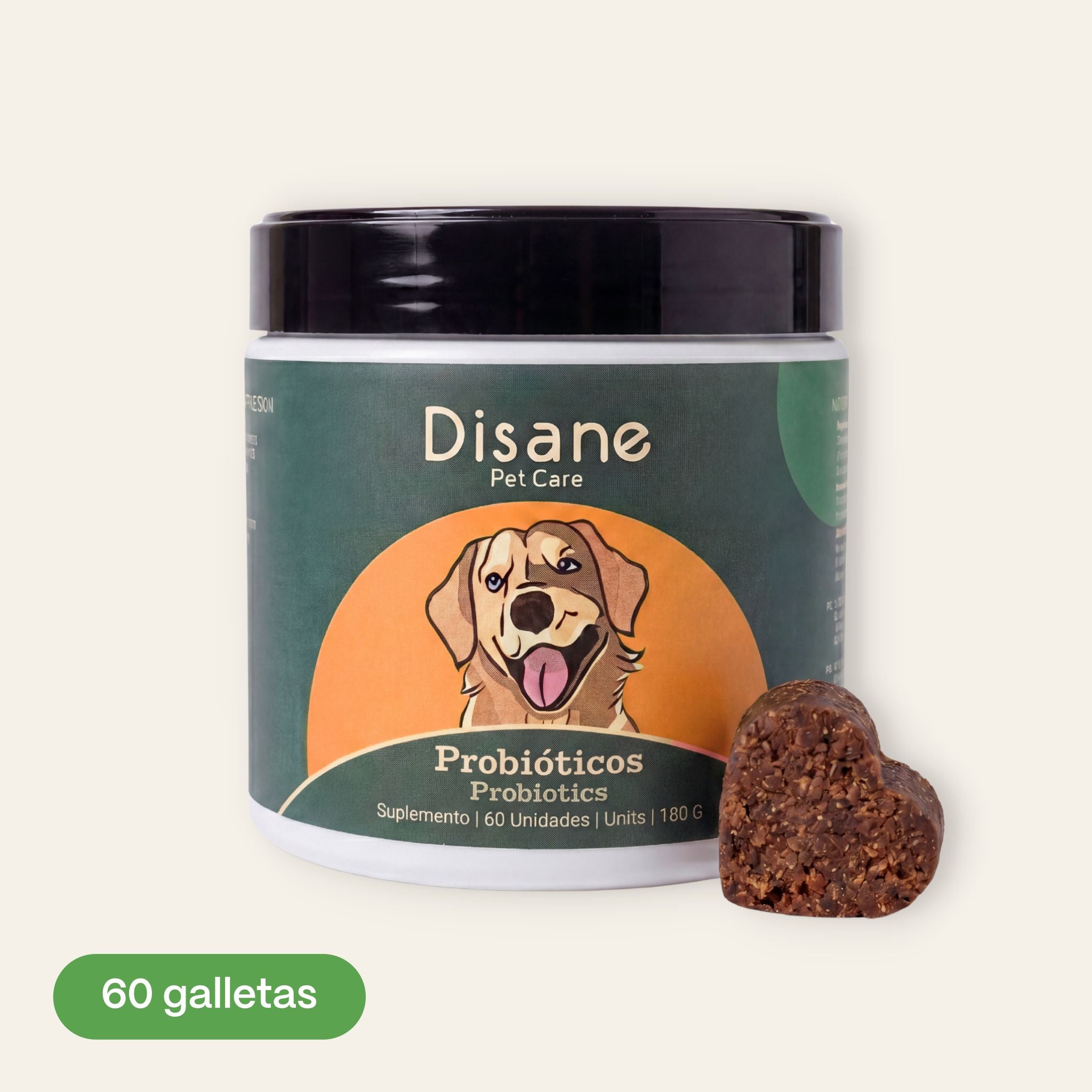 Probióticos para Perros - Suplemento Natural de 60 Unidades | Disane Pet Care