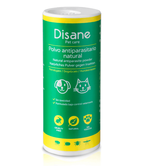 Polvo repelente natural de insectos para perros y gatos