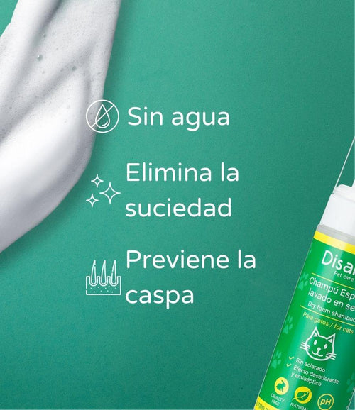 Champú Natural para gatos espuma lavado en seco