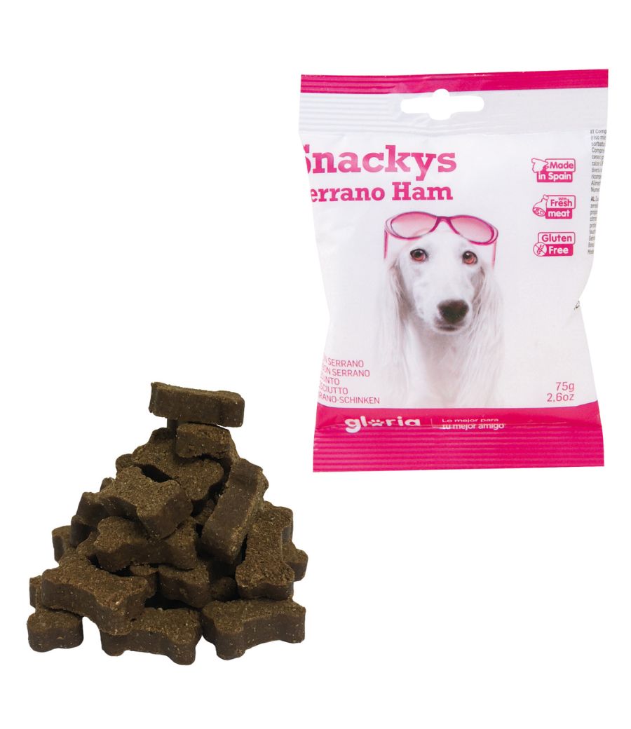 Snack para Perros, Snacky Sticks de Jamón Serrano 100% Natural – 75 g